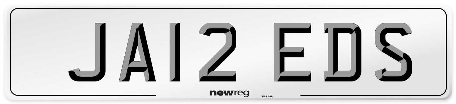 JA12 EDS Number Plate from New Reg